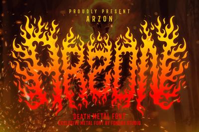 ARZON FIRE – Death Metal Fire Font Free Download