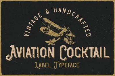 Aviation Cocktail Font + BONUS