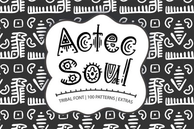 Aztec Soul. Font and 100+ graphics.