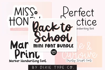BACK TO SCHOOL Mini Font Bundle