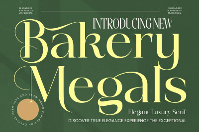 Bakery Megals Elegant Luxury Serif Font