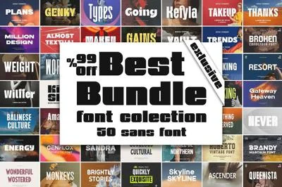 Best Bundle 50 Sans Serif Font