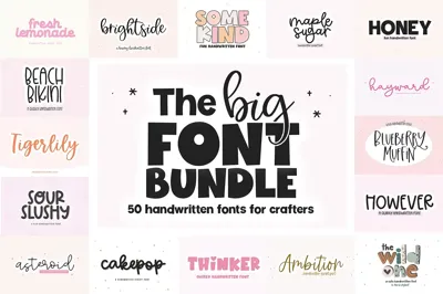 Big Font Bundle | 50 Fonts Free Download