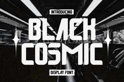 Black Cosmic Futuristic Y2k Display Font