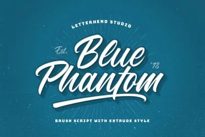 Blue Phantom Scrip Script Font Font