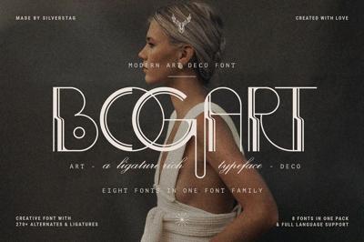 BogArt Deco - Ligature Font Family Free Download