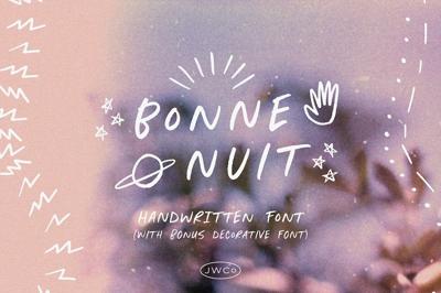 Bonne Nuit – Magical font w/ dingbat Free Download