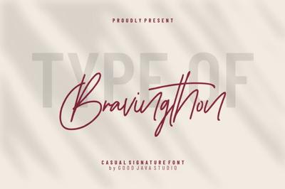 Bravingthon - Casual Signature Font Free Download