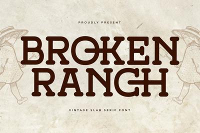 Broken Ranch Vintage Slab Serif Font Free Download