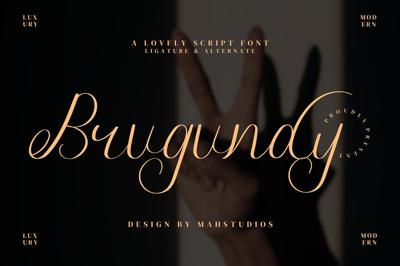 Brugundy Script Fonts Free Download