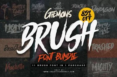 Brush Font Bundle - 85% OFF
