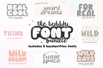 Bubbly Retro Font Bundle
