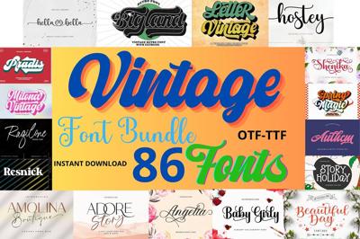 Bundle 86 Fonts - Vintage Font Free Download