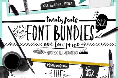 Bundle of Fonts 2 in 1 Free Download