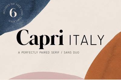 Capri Font Duo w/ 6 Free Logos Free Download