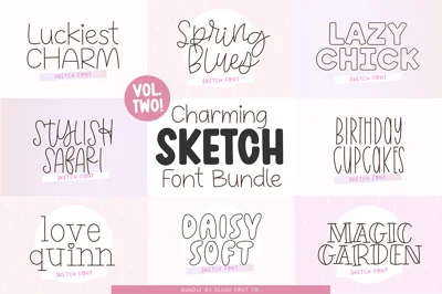 CHARMING SKETCH FONT BUNDLE 2