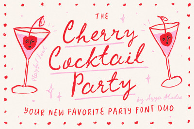 Cherry Cocktail Party Messy Font Duo