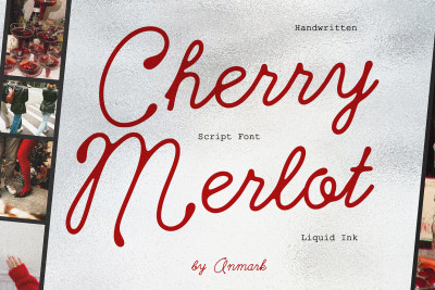 Cherry Merlot Vintage Ink Script Font