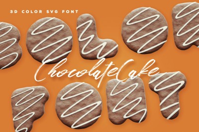 Chocolate Cake 3D Color SVG Font