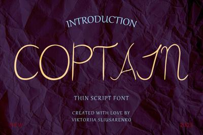 COPTAIN - thin script Free Download