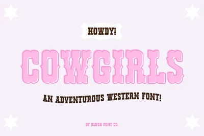 COWGIRLS Fancy Western Rodeo Font