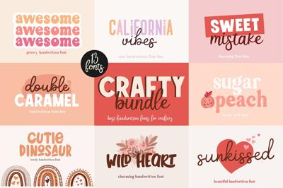 Crafty Bundle - 13 Handwritten Fonts Free Download