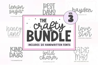 Crafty Font Bundle | Volume 3 Free Download