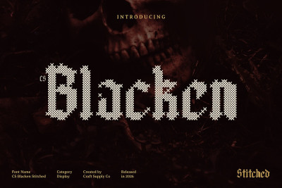 CS Blacken Stitched Font