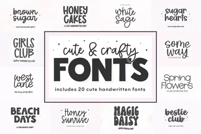 Cute Font Bundle | 20 Fonts Free Download