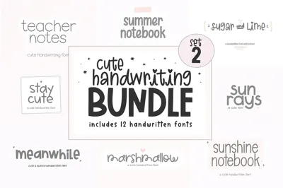 Cute Handwriting Font Bundle | 2 Free Download