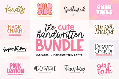 Cute Handwritten Font Bundle