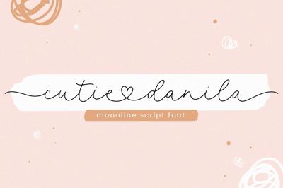 Cutie Danila - Monoline Script Font Free Download