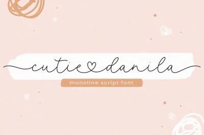 Cutie Danila - Monoline Script Font