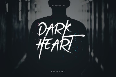 Dark Heart Brush Font + Extras