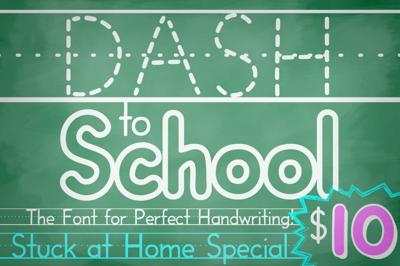 Dash to School - a handwriting font Free Download