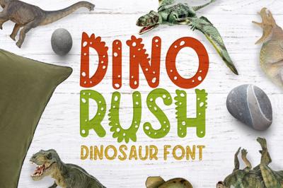 Dino rush - Dinosaur font Free Download