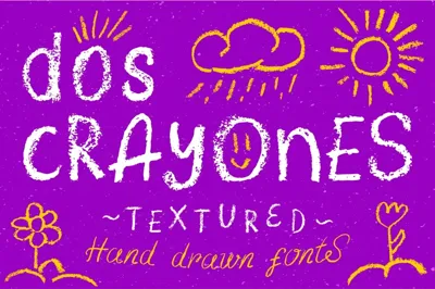 Dos Crayones 2 textured fonts Free Download