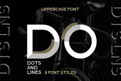 Dots Lines. Display font, 8 styles. Free Download