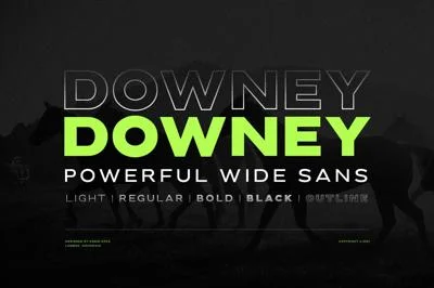 Downey - Powerful Wide Sans Font