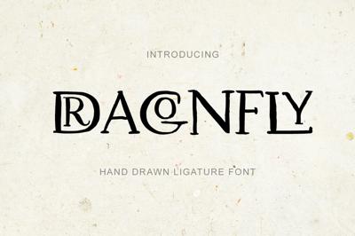 Dragonfly. Uppercase Ligature Font. Free Download