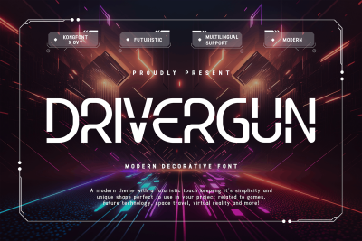 Drivergun - Modern Decorative Font