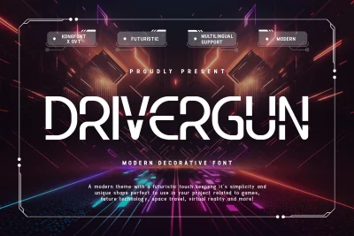Drivergun - Modern Decorative Font
