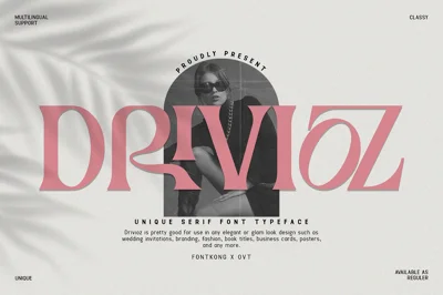 Drivioz - Unique Serif Typeface Font