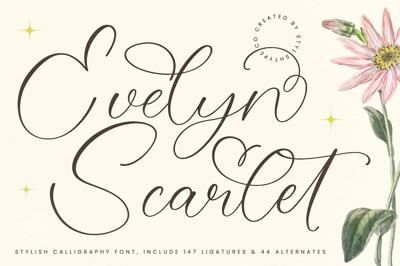 Evelyn Scarlet Stylish Calligraphy Free Download