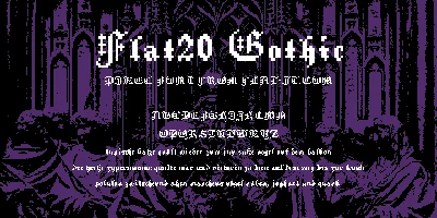 Flat20 Gothic Font