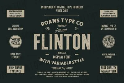 Flinton - Vintage Bundle Fonts