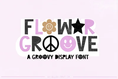 FLOWER GROOVE Retro Smiley Face Font
