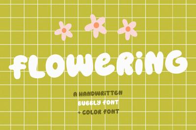 Flowering | Bubbly font Free Download