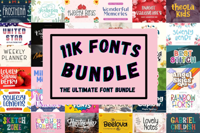 Font Bundle - 11,000 bundle font Free Download