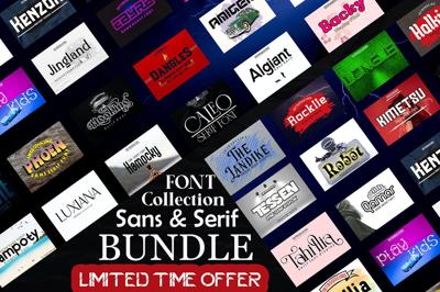 Font Collection Sans & Serif Bundles Free Download